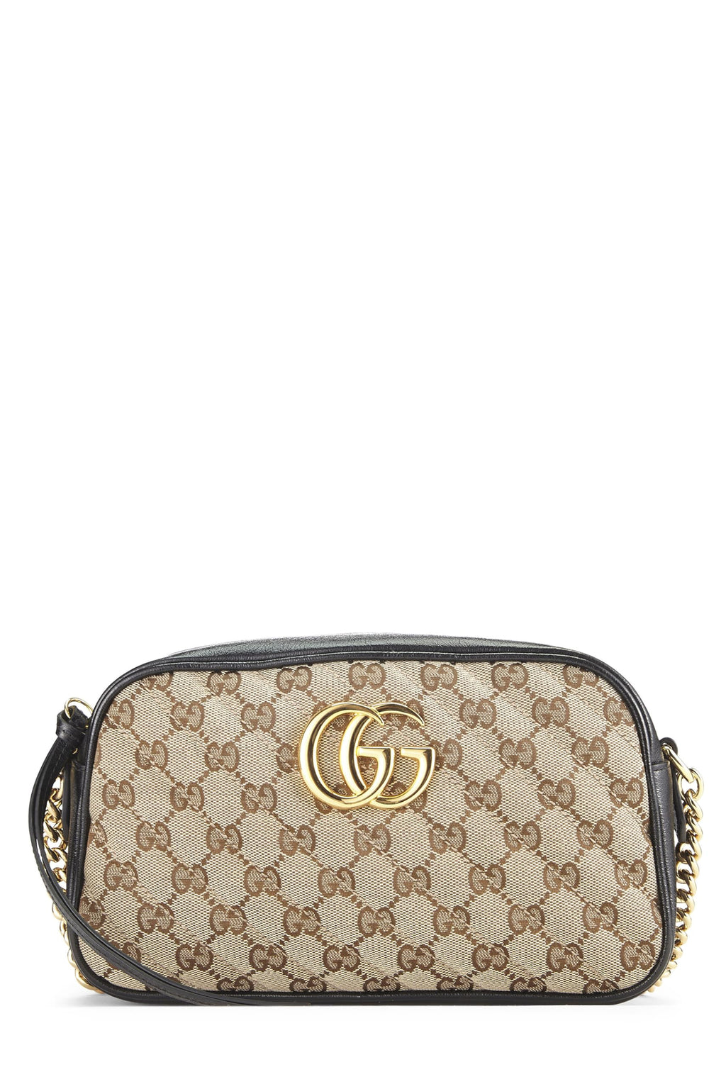 Gucci,  Black Original Gucci Canvas Marmont Crossbody Small, Black
