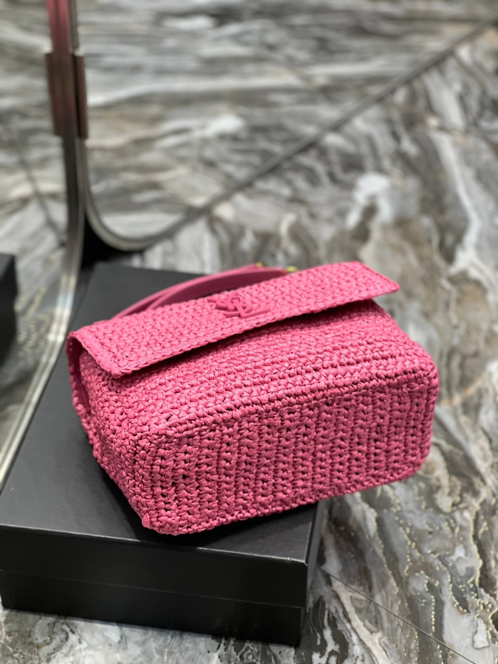 YSSL Niki Medium Chain Bag In RaTop QualityTop Qualitya For Women 11in/28cm Pink YSL