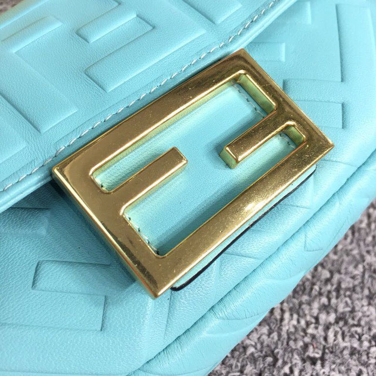 Baguette Nappa Light Blue For Women, Handbags, Shoulder And Crossbody Bags 7.4in/19cm FF 8BS017