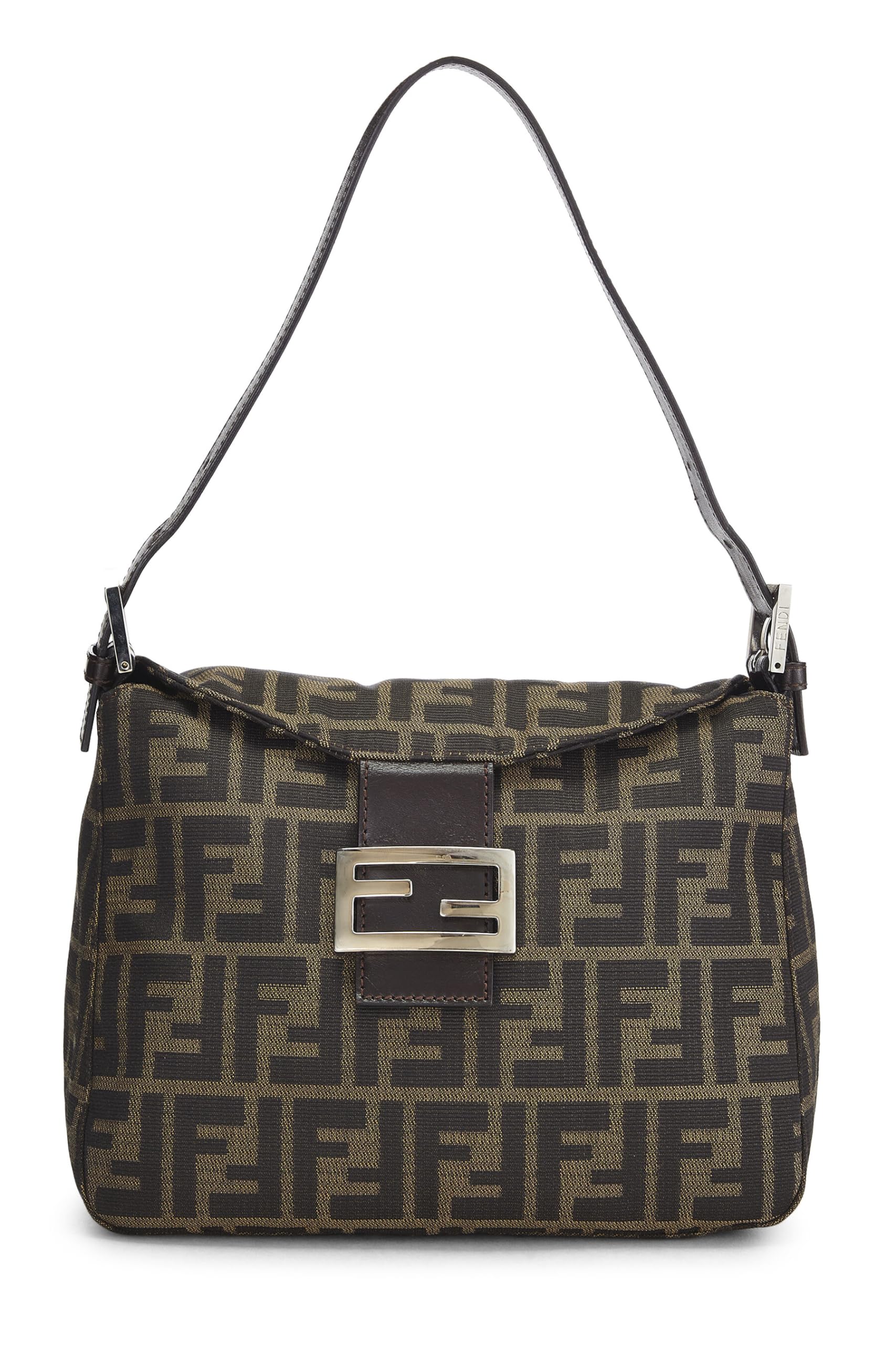 Fendi,  Brown Zucca Canvas Shoulder Bag, Brown