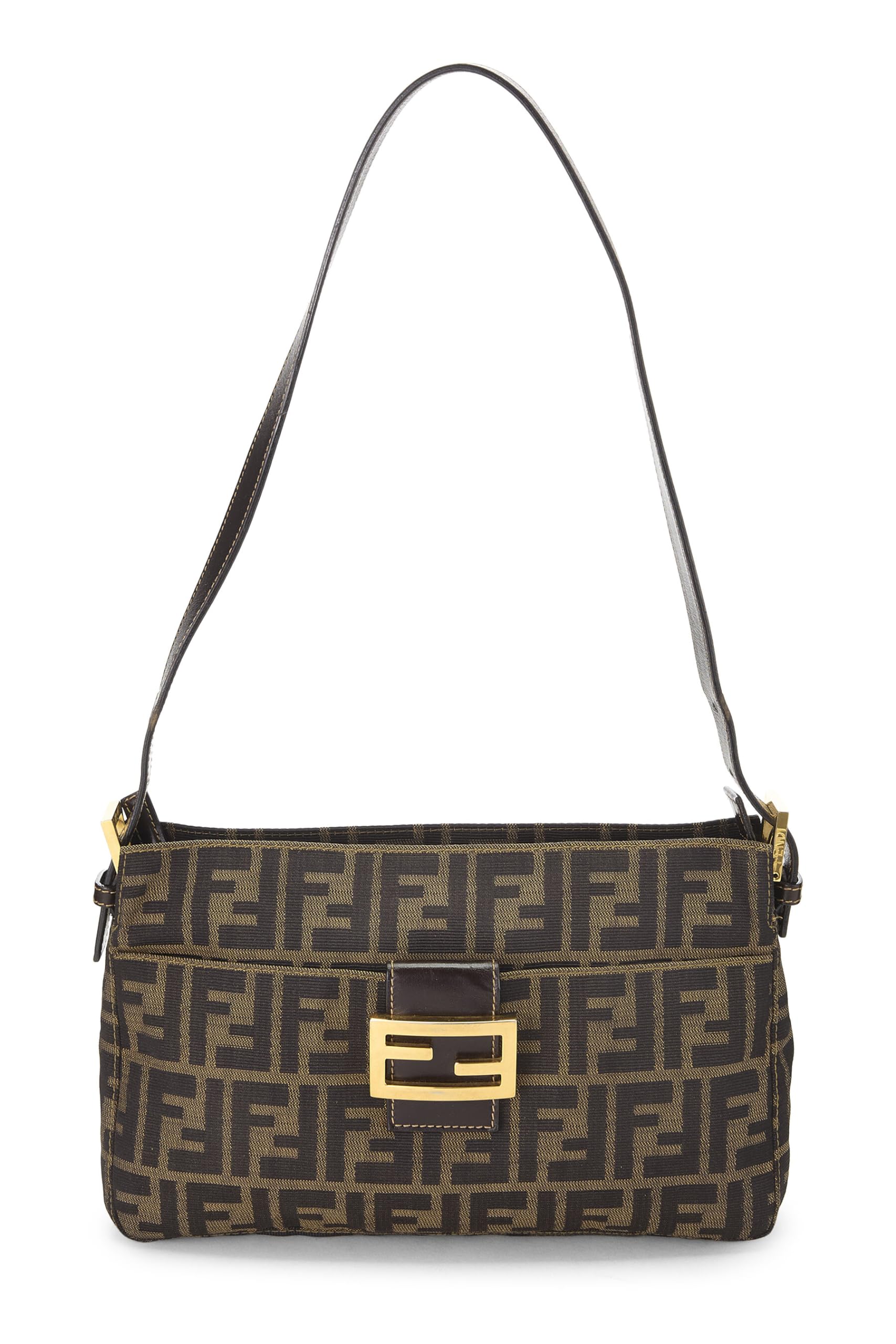 Fendi,  Brown Zucca Canvas Shoulder Bag, Brown