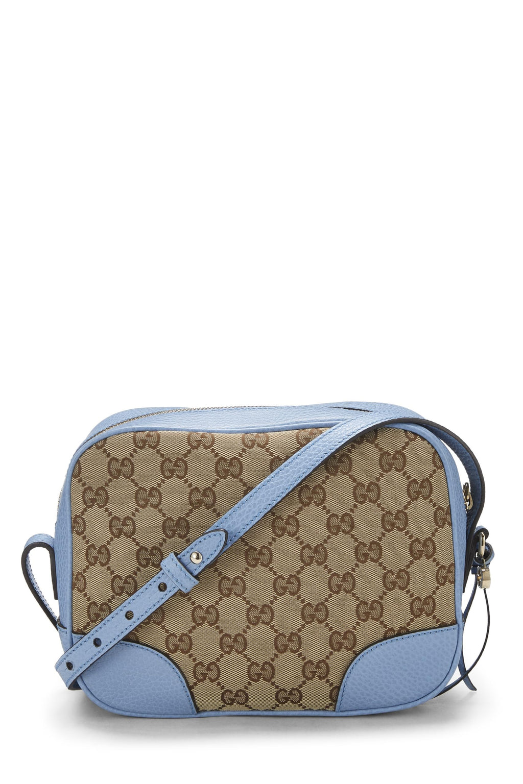 Gucci,  Blue Original Gucci Canvas Bree Crossbody, Blue