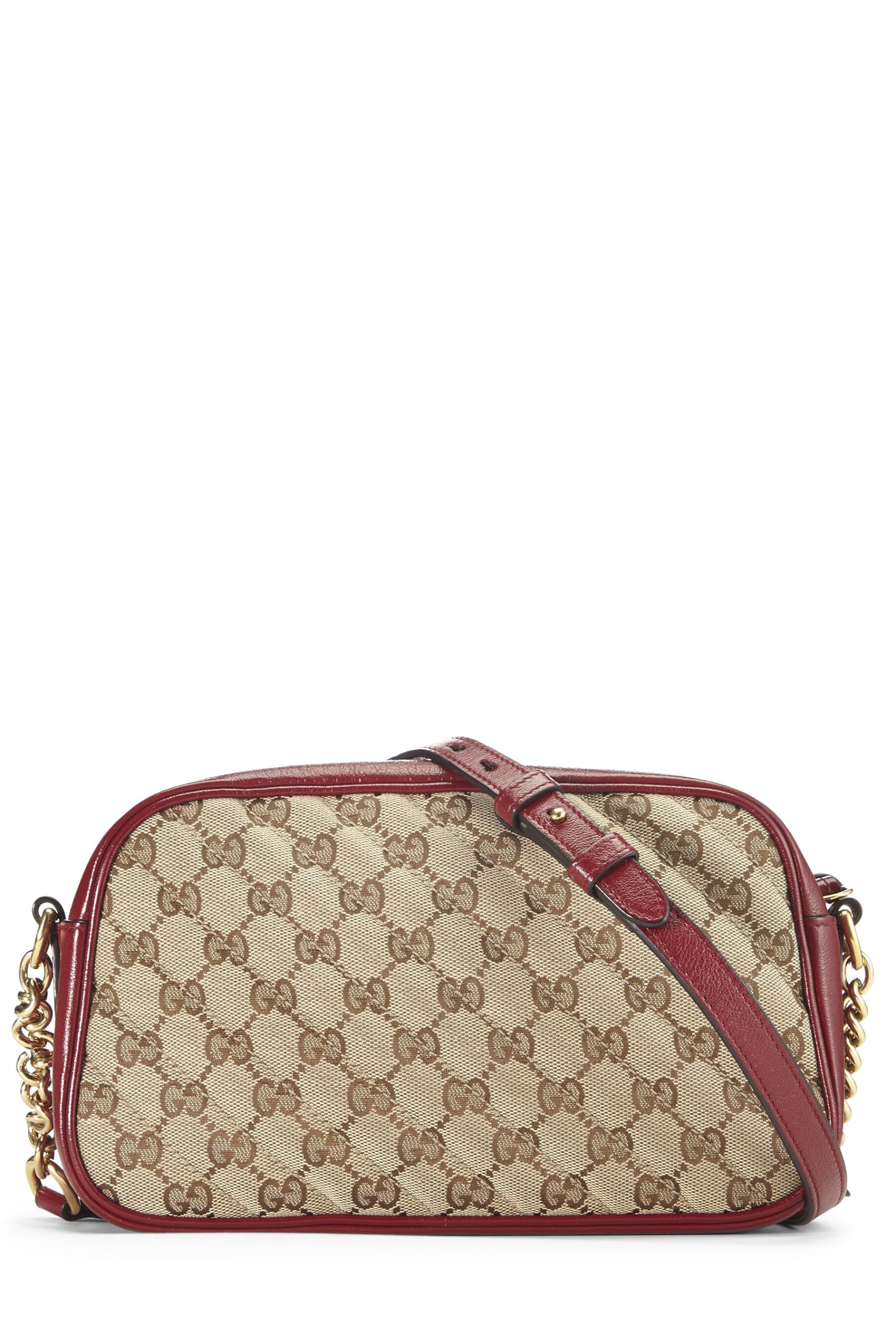 Gucci,  Red Original Gucci Canvas Marmont Crossbody Small, Red