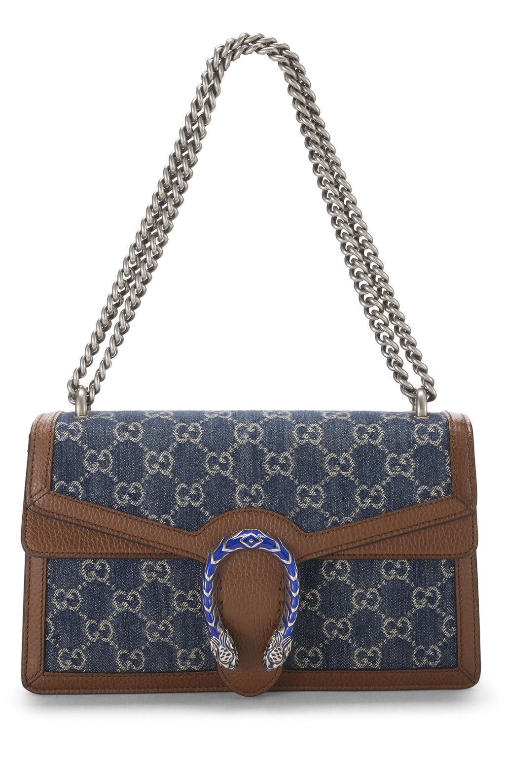 Gucci,  Blue GG Denim Dionysus Shoulder Bag Medium, Blue