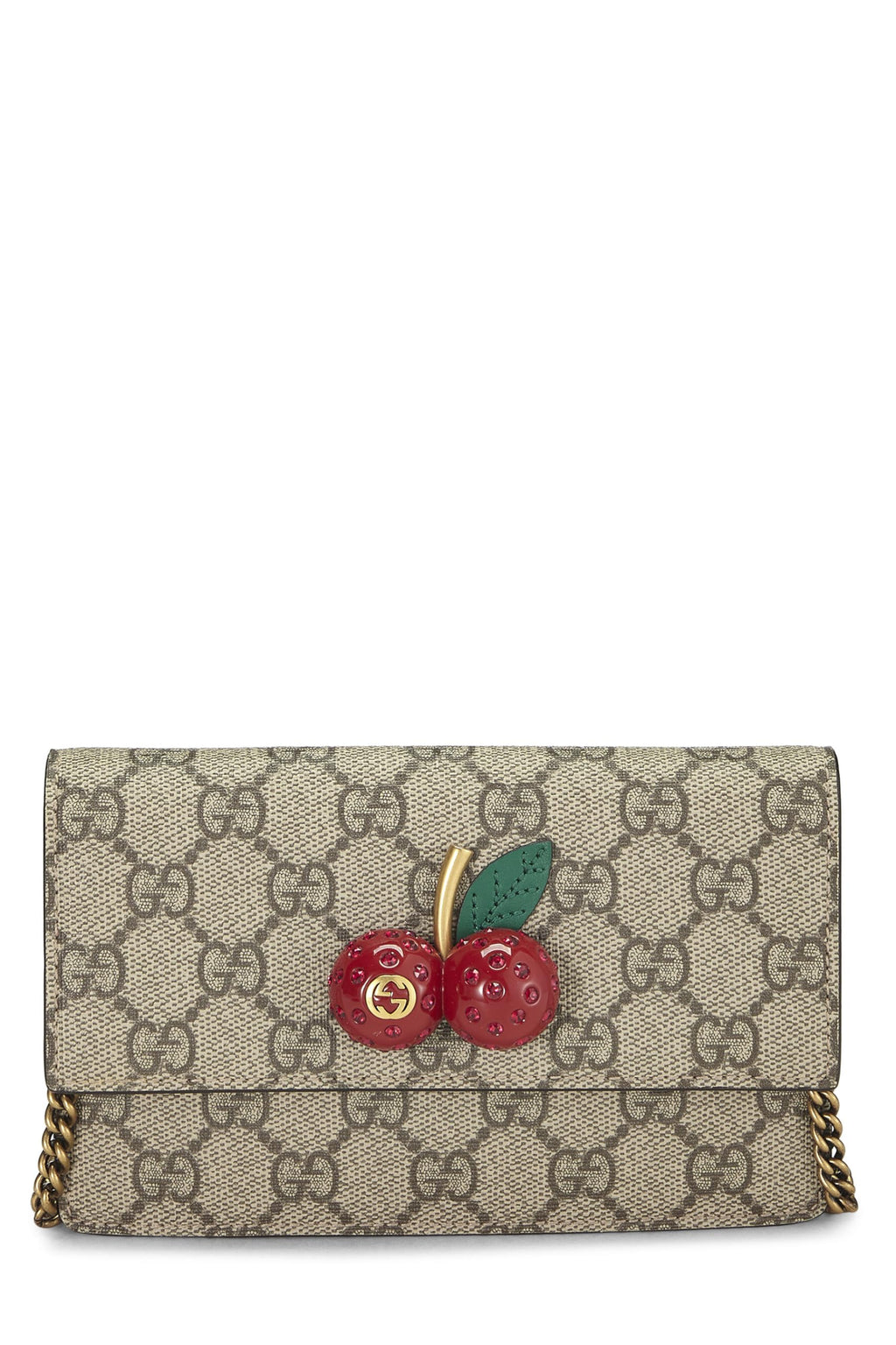Gucci,  Original Gucci Supreme Coated Canvas Cherry Crossbody Mini, Red