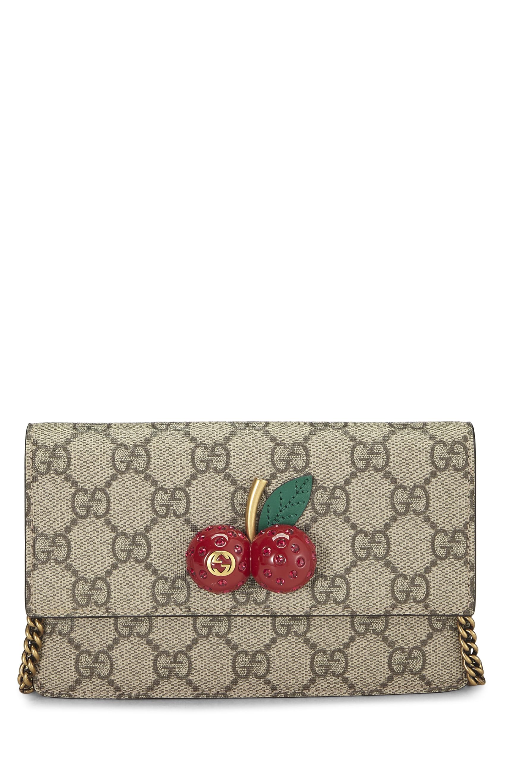 Gucci,  Original Gucci Supreme Coated Canvas Cherry Crossbody Mini, Red