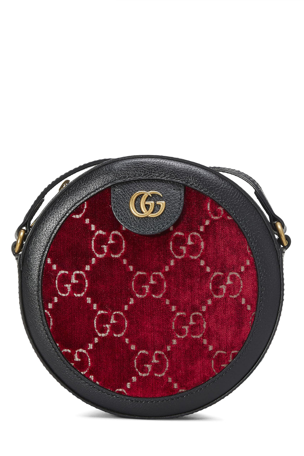 Gucci,  Burgundy VeLouis Vuittonet GG Marmont Round Shoulder Bag Mini, Burgundy