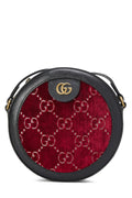 Gucci,  Burgundy VeLouis Vuittonet GG Marmont Round Shoulder Bag Mini, Burgundy