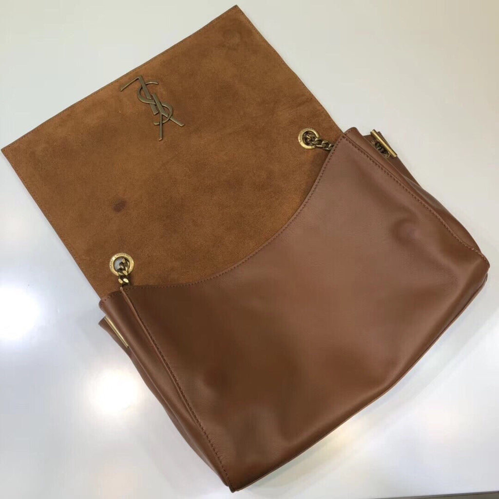 YSSL Kate Medium Chain Bag In Grain De Poudre Brown For Women 9in/24cm YSL 364021BOW0J2346