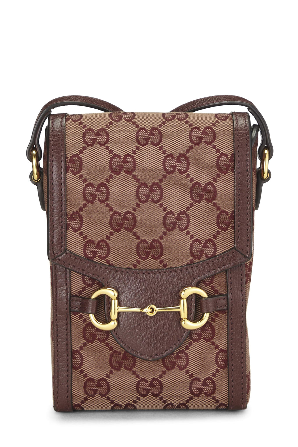 Gucci,  Burgundy Original Gucci Canvas Horsebit Crossbody, Burgundy