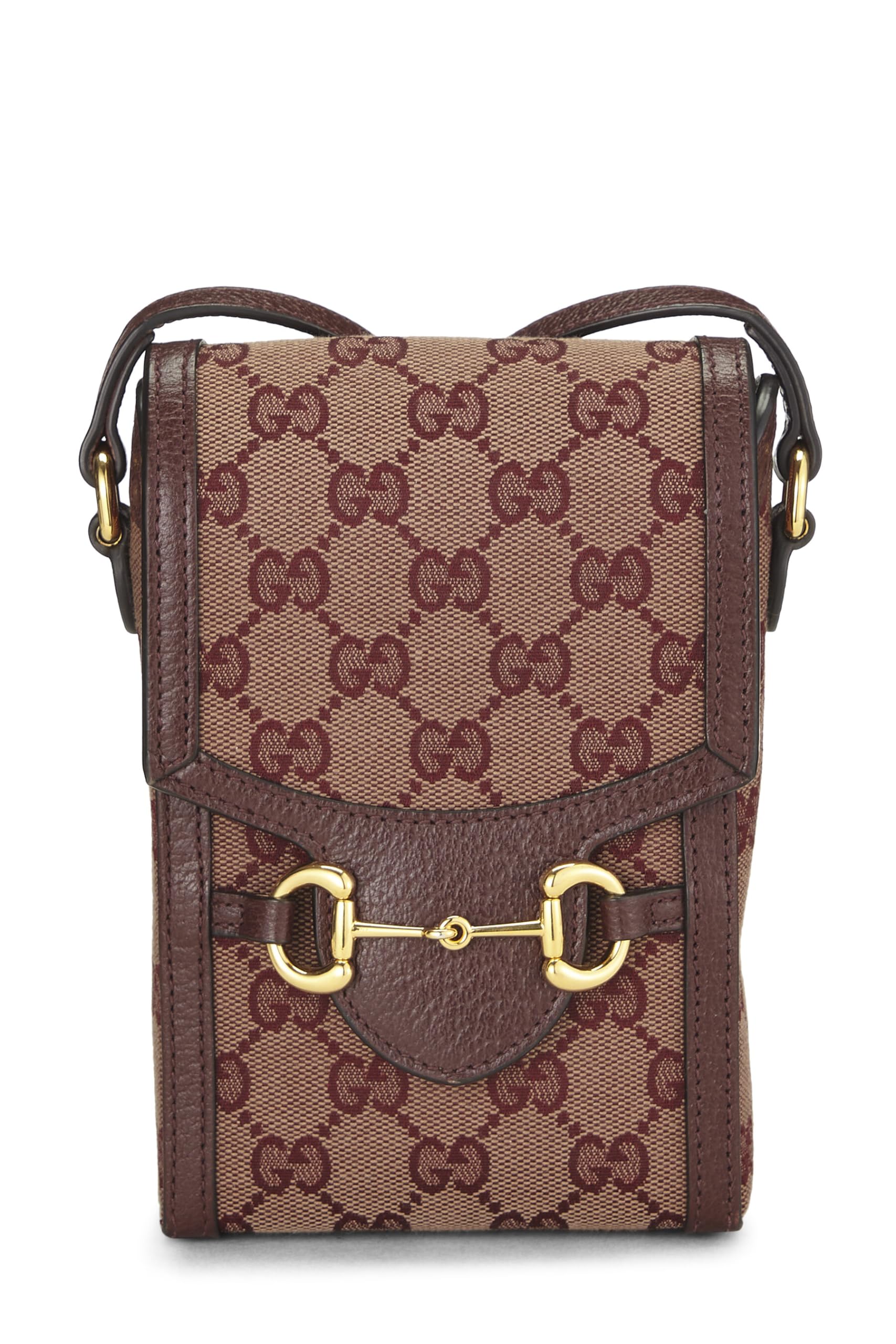 Gucci,  Burgundy Original Gucci Canvas Horsebit Crossbody, Burgundy