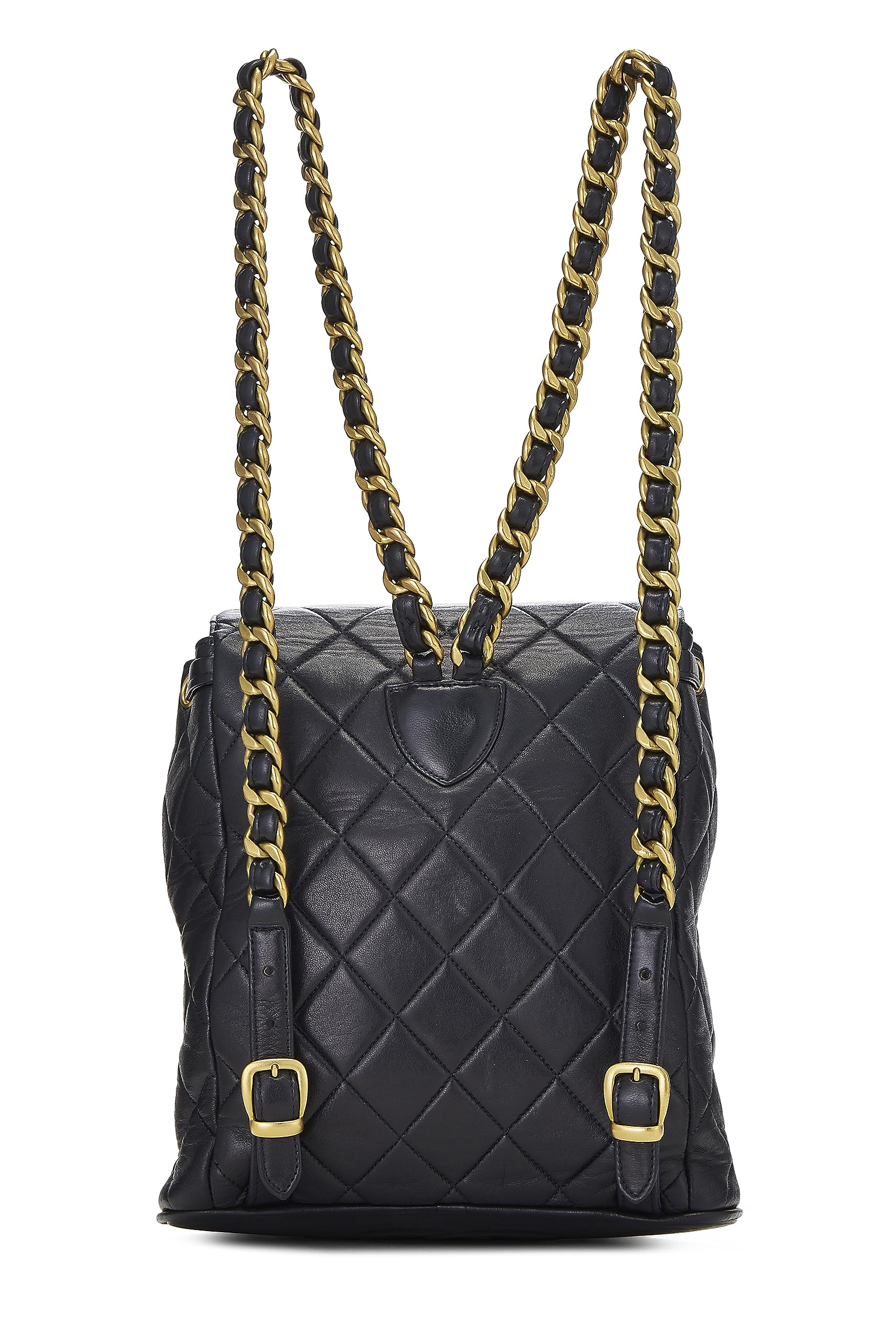Chanel,  Black Quilted Lambskin 'CC' Classic Backpack Small, Black