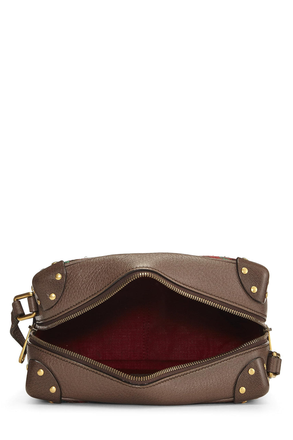 Gucci,  Multicolor Wool & Leather Houndstooth 'Gucci' Crossbody, Brown