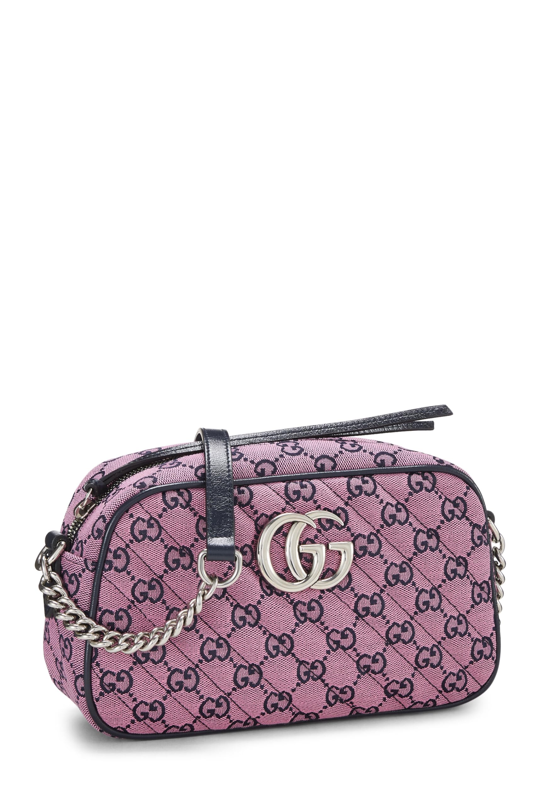 Gucci,  Pink Original Gucci Canvas Marmont Crossbody Small, Pink