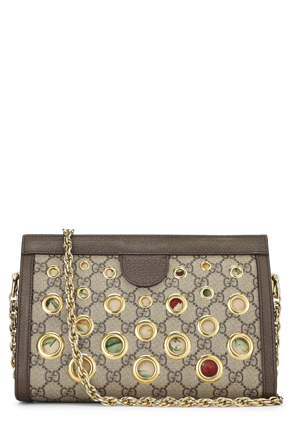 Gucci,  Original GG Supreme Canvas Ophidia Grommet Shoulder Bag Small, Brown