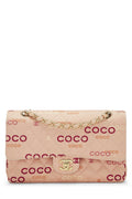 Chanel,  Pink Quilted Canvas Coco Classic Double Flap Medium, Pink