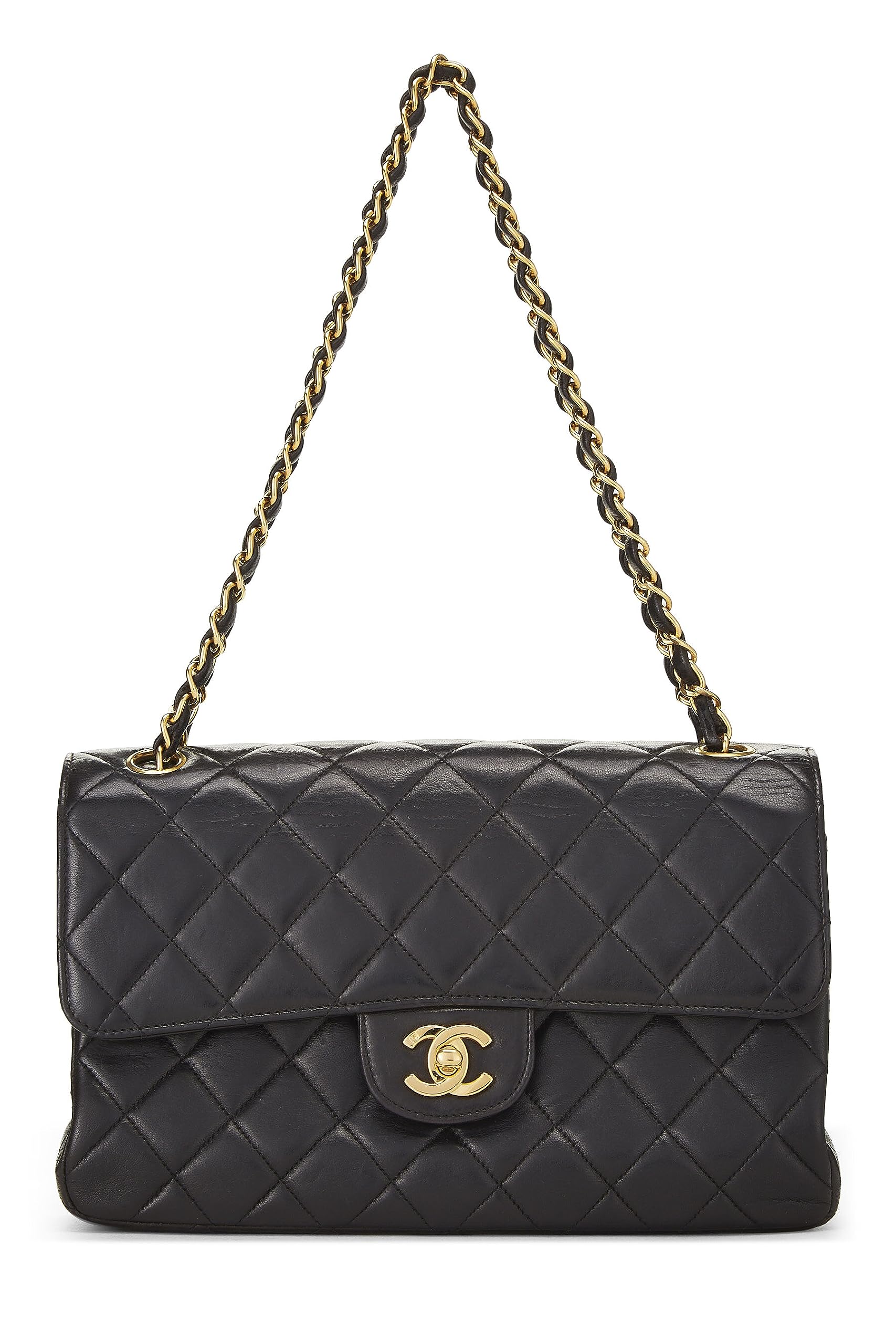 Chanel,  Black Quilted Lambskin Double Sided Classic Flap Medium, Black