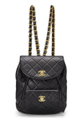 Chanel,  Black Quilted Lambskin 'CC' Classic Backpack Small, Black