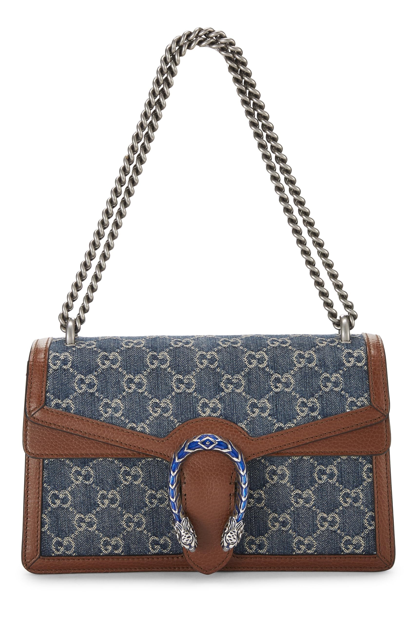 Gucci,  Blue Denim Dionysus Shoulder Bag Small, Blue