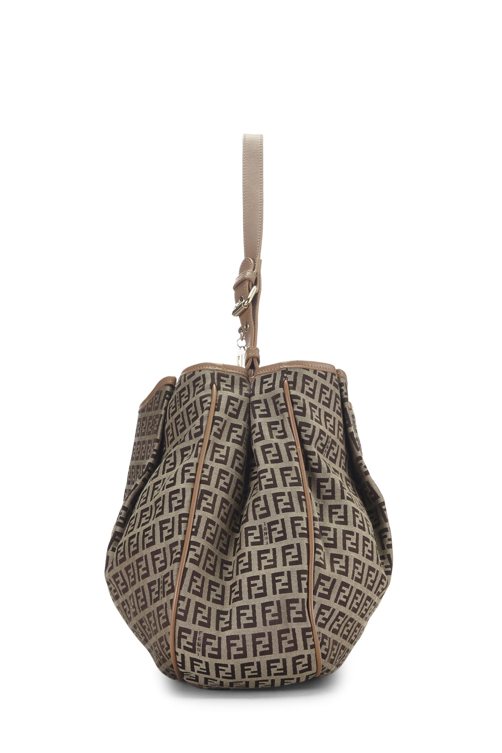 Fendi,  Brown Zucchino Shoulder Bag Large, Brown