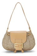Fendi,  Beige Nylon Zucchino Shoulder Bag, Beige