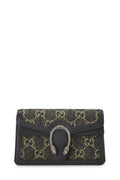 Gucci,  Black Denim Dionysus Shoulder Bag Super Mini, Black