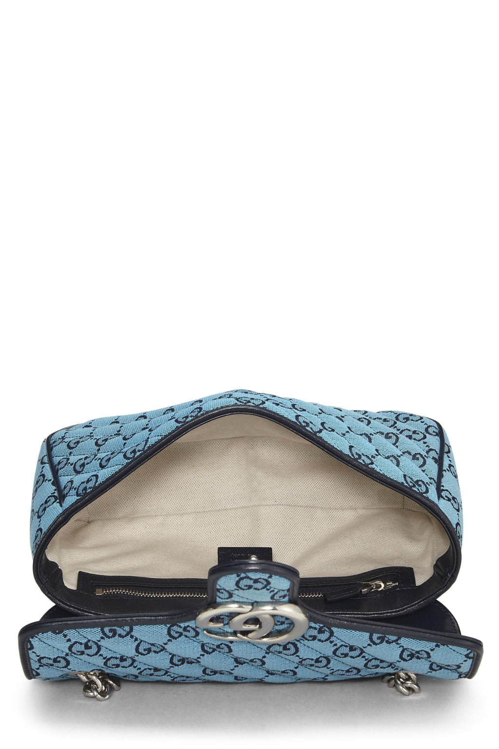 Gucci,  Blue GG Canvas Marmont Shoulder Bag Small, Blue