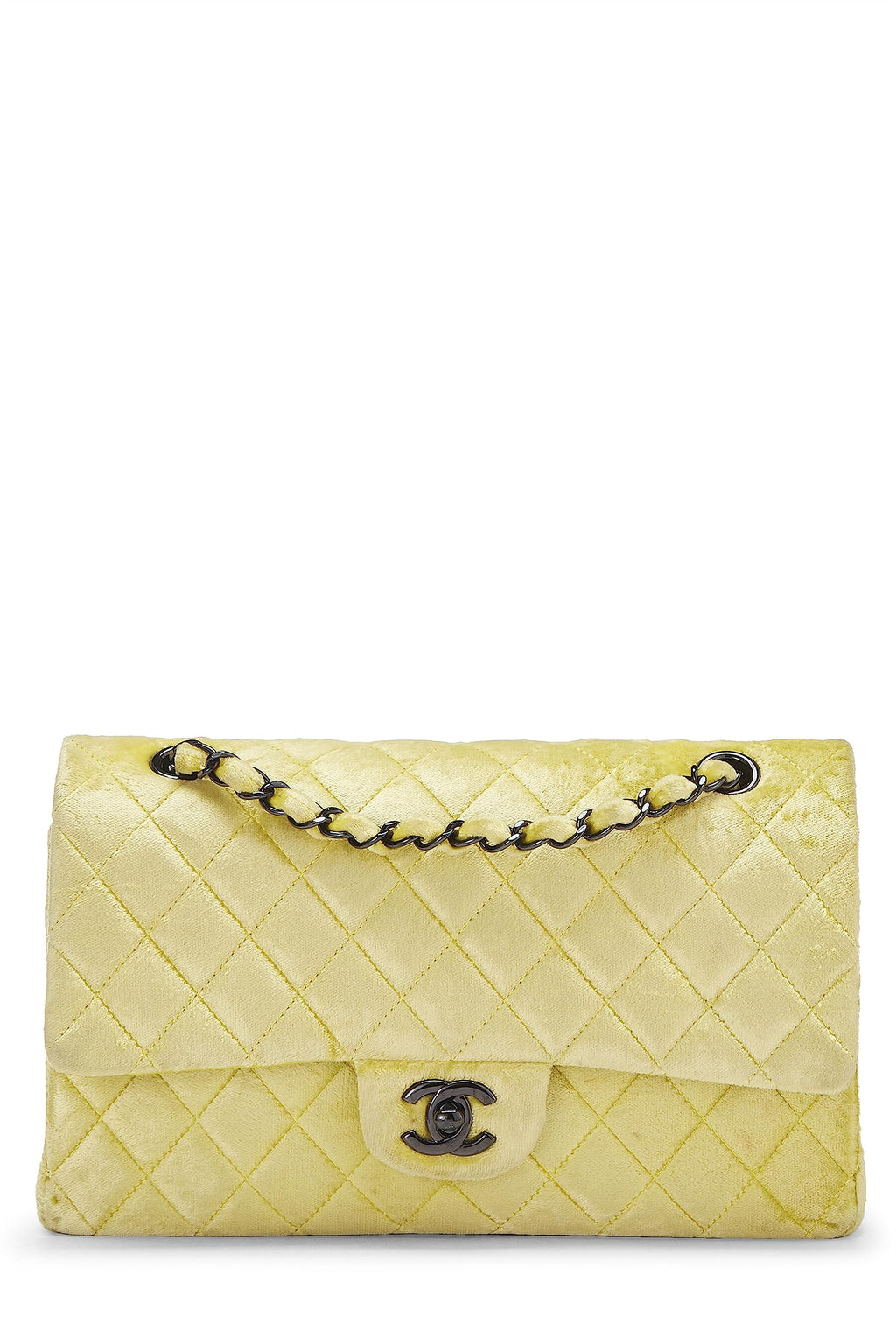 Chanel,  Yellow Quilted VeLouis Vuittonet Classic Double Flap Small, Yellow