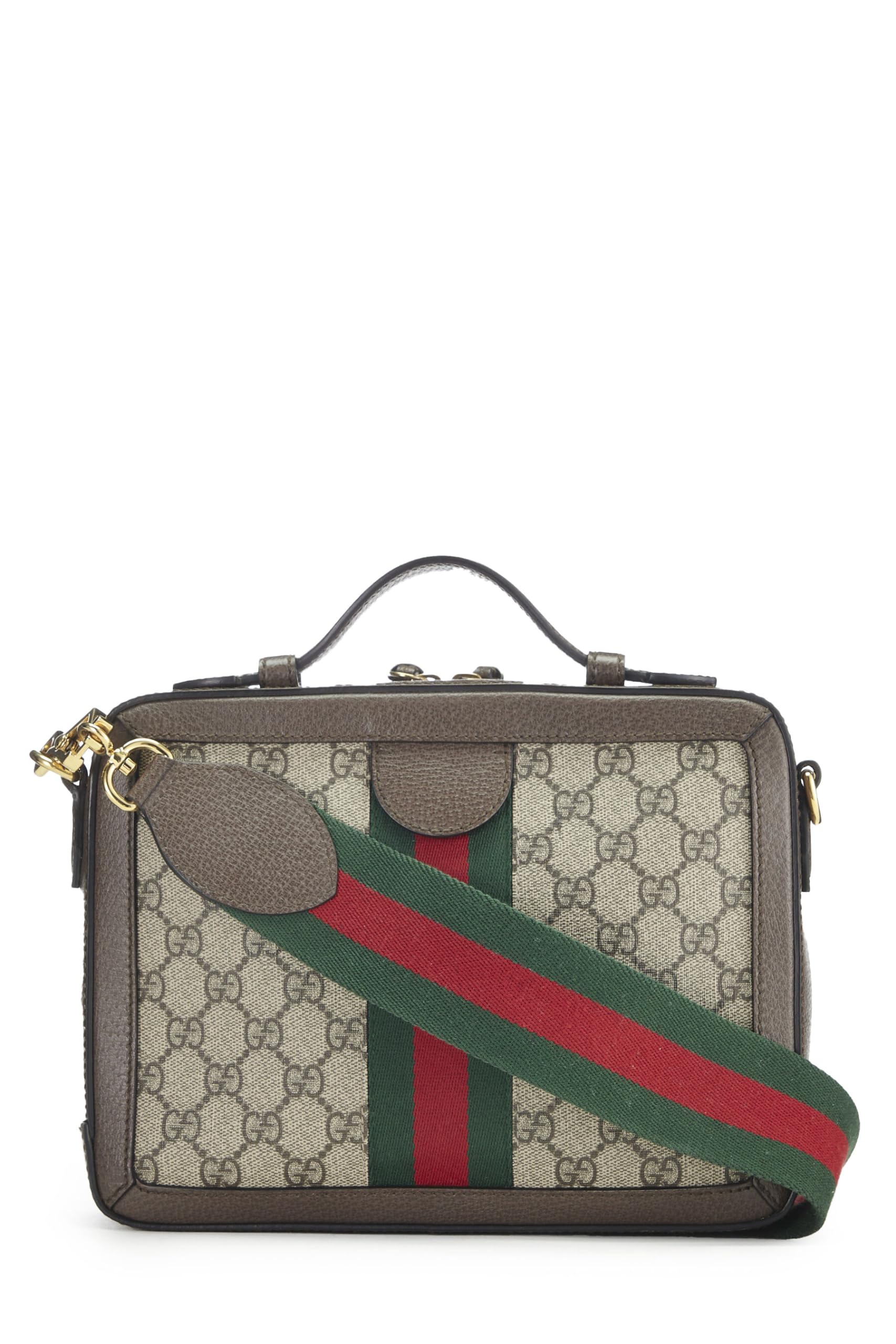 Gucci,  Original GG Supreme Canvas Web Ophidia Shoulder Medium, Brown
