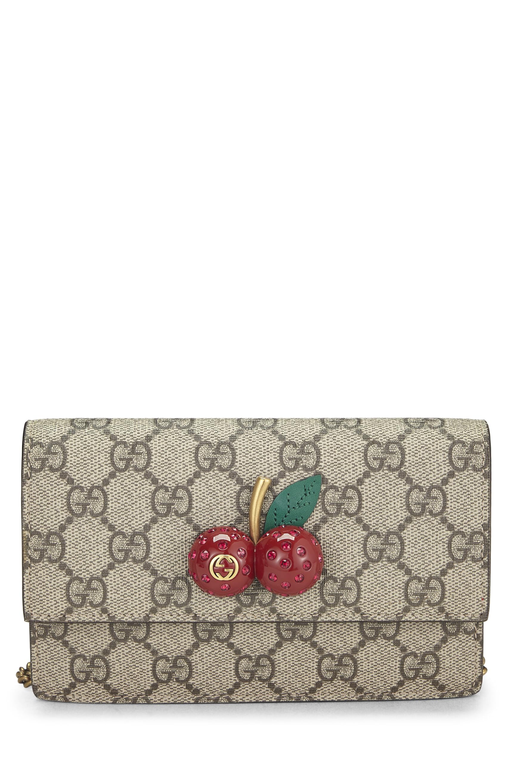 Gucci,  Original GG Supreme Canvas Cherry Convertible Clutch Mini, Red