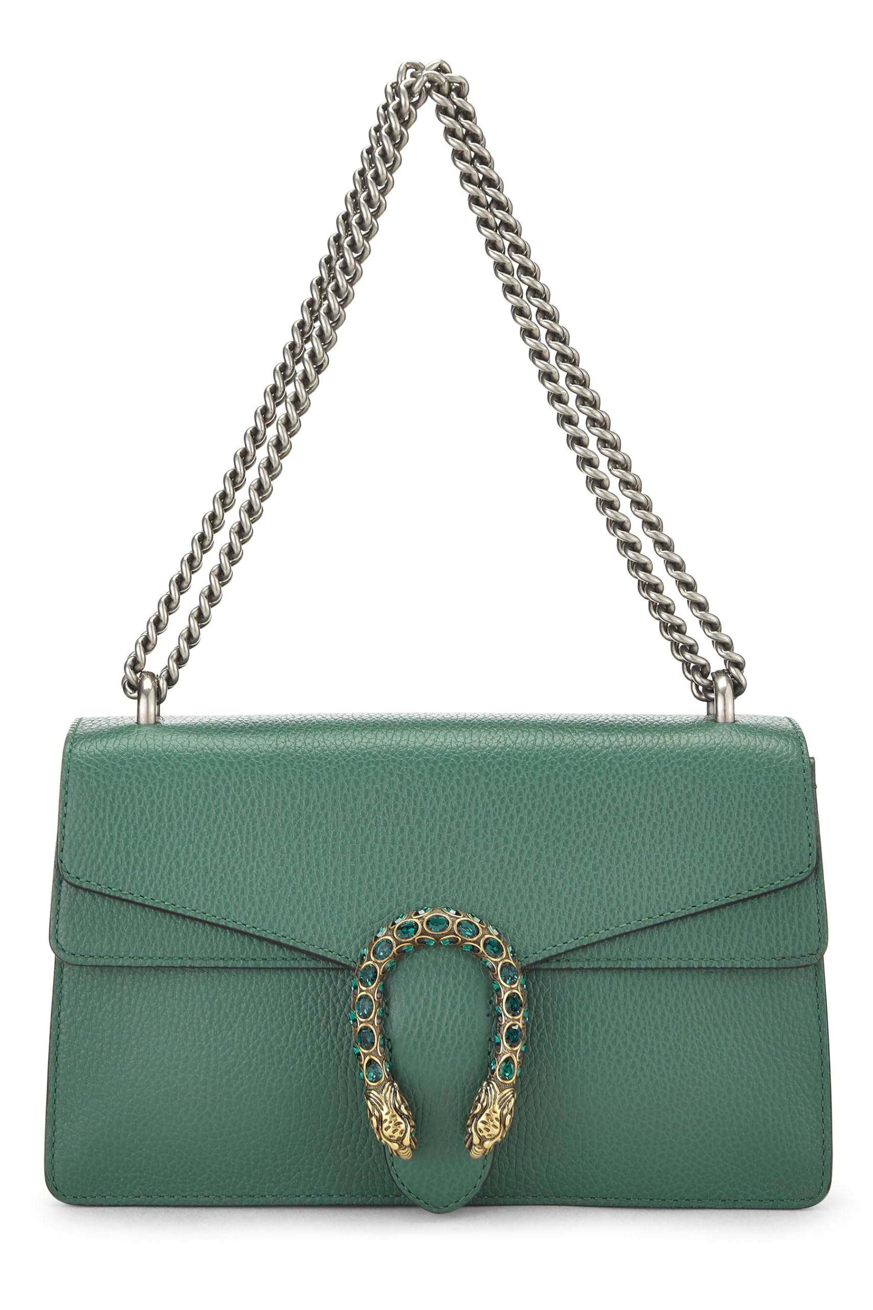 Gucci,  Green Leather Dionysus Shoulder Bag Small, Green