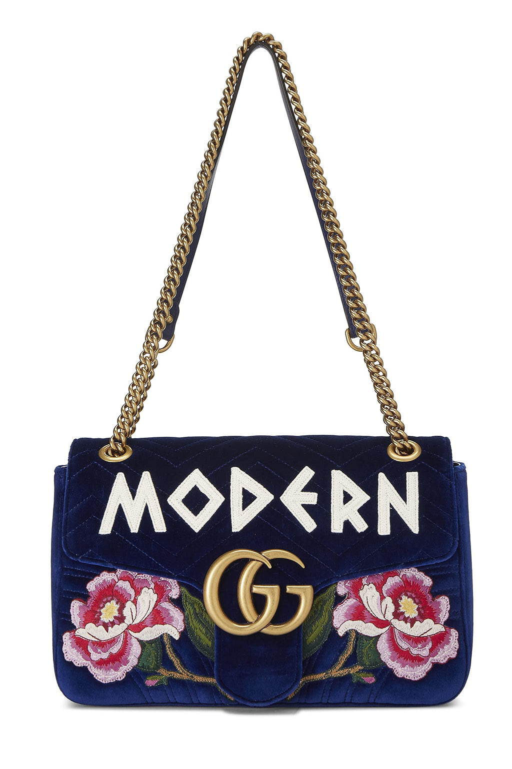 Gucci,  Blue VeLouis Vuittonet GG Marmont Modern Shoulder Bag, Blue
