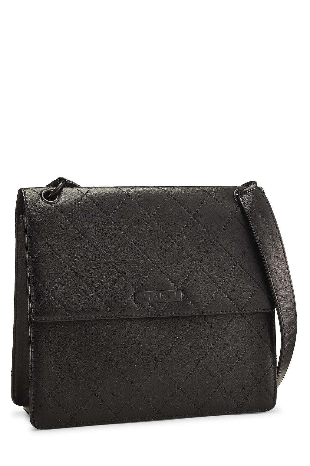 Chanel,  Black Lambskin Shoulder Bag, Black
