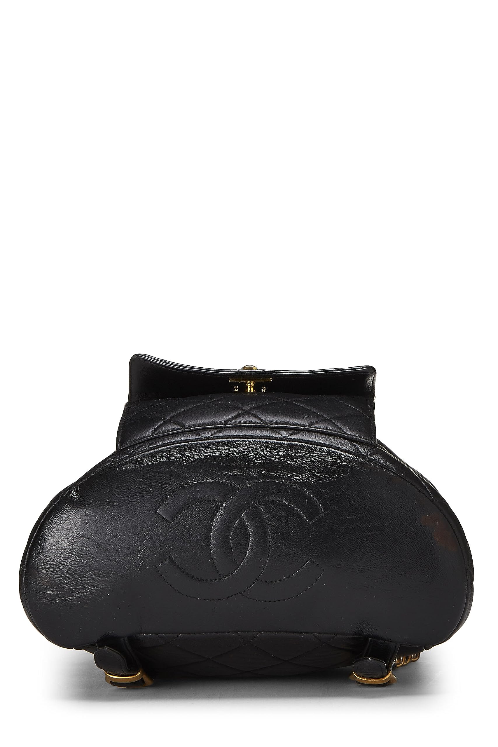 Chanel,  Black Quilted Lambskin 'CC' Classic Backpack Medium, Black