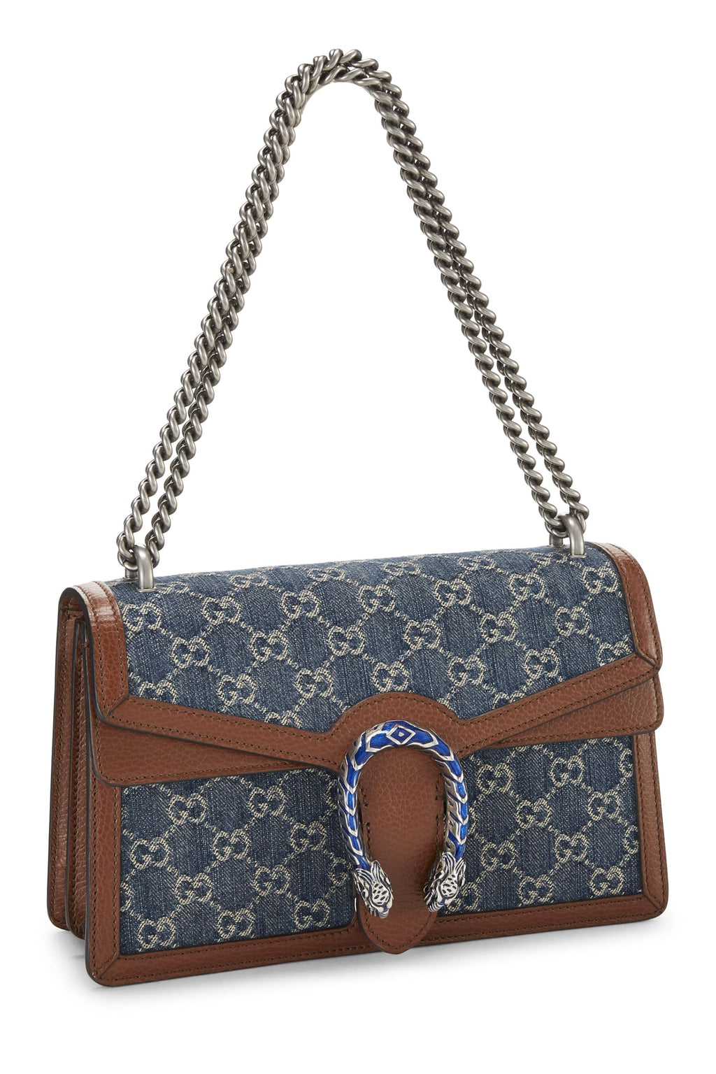 Gucci,  Blue Denim Dionysus Shoulder Bag Small, Blue