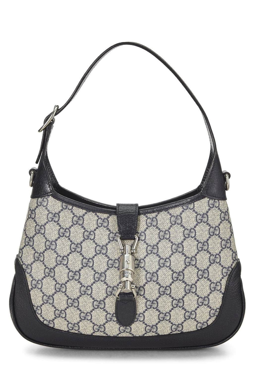 Gucci,  Navy GG Supreme Canvas Web Jackie Shoulder Bag, Navy