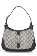 Gucci,  Navy GG Supreme Canvas Web Jackie Shoulder Bag, Navy