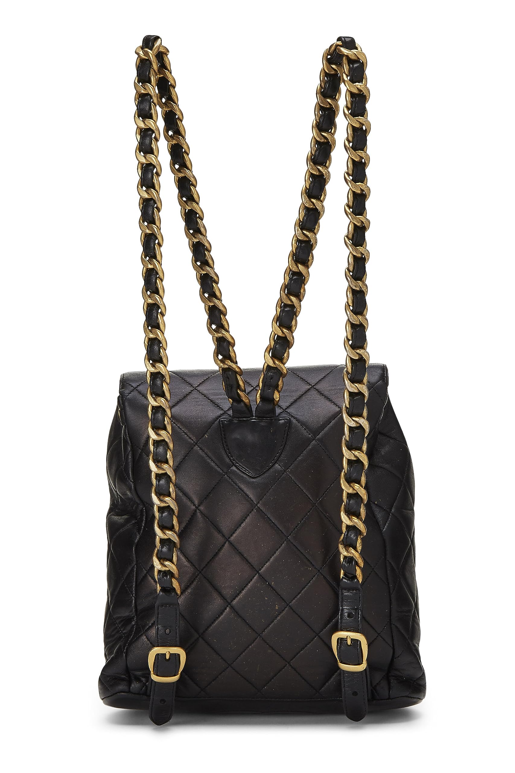 Chanel,  Black Quilted Lambskin 'CC' Classic Backpack Small, Black