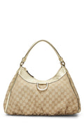 Gucci,  Gold Original GG Canvas D-Ring Abbey Shoulder Bag, Gold