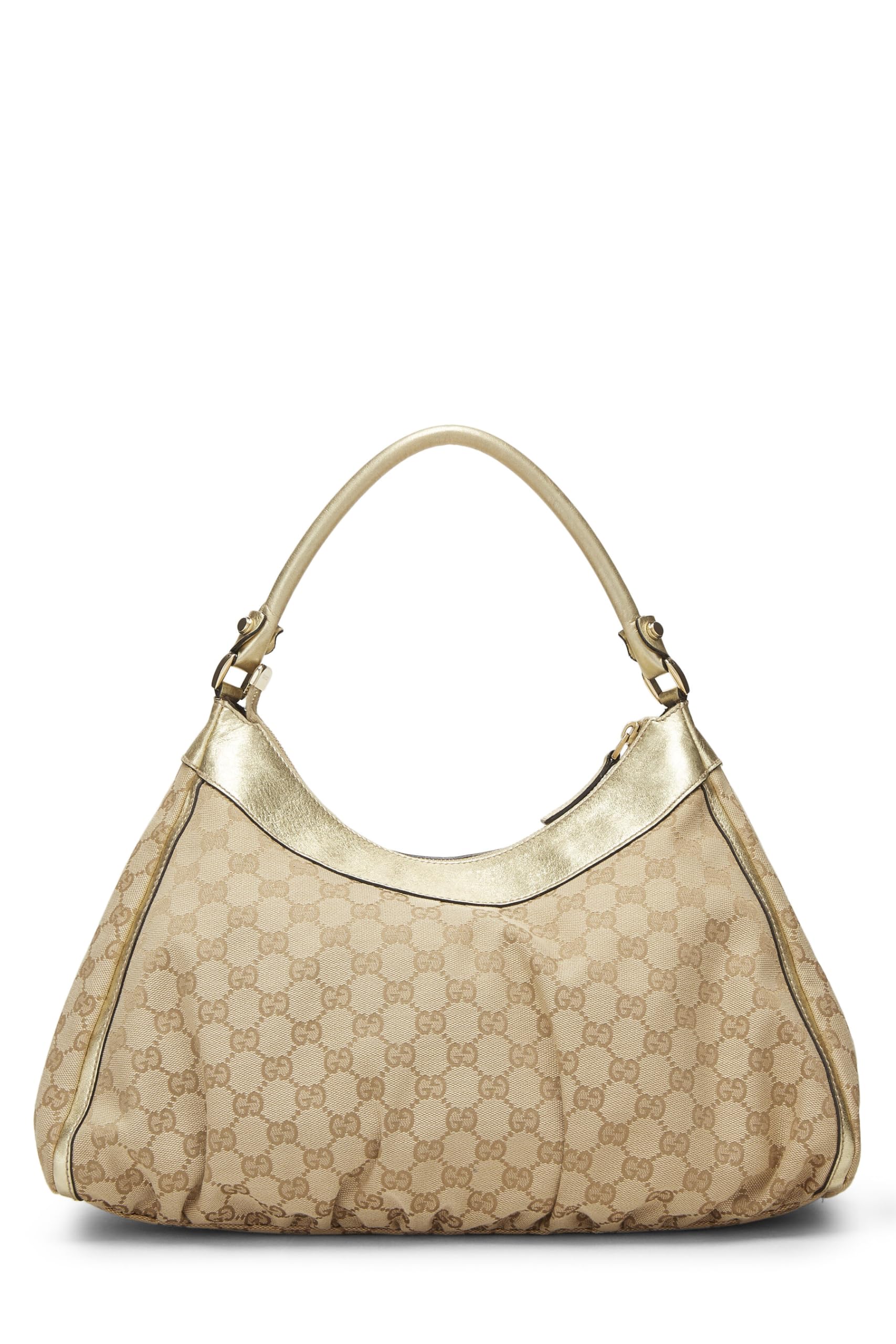 Gucci,  Gold Original GG Canvas D-Ring Abbey Shoulder Bag, Gold