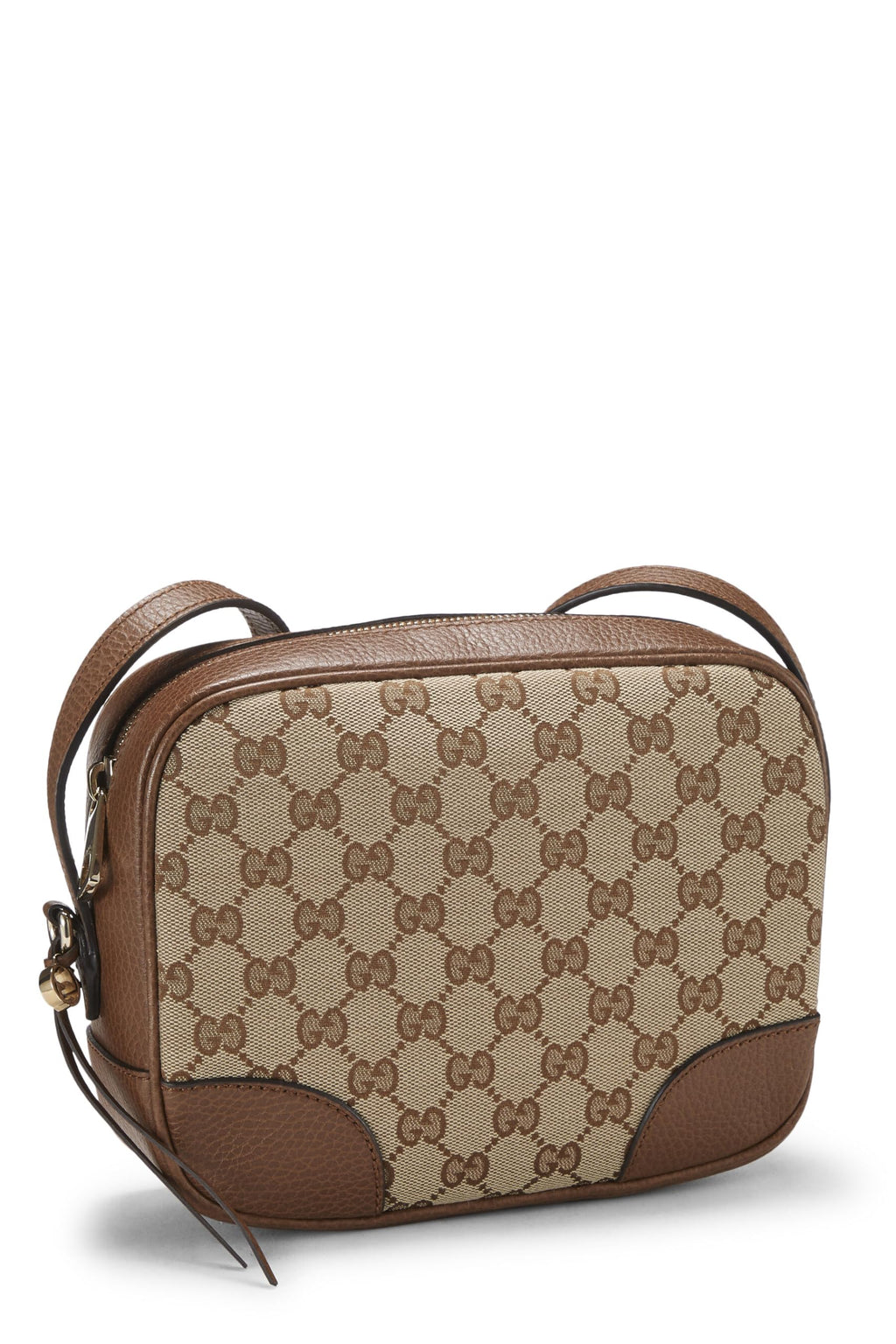 Gucci,  Brown Original Gucci Canvas Bree Crossbody, Brown