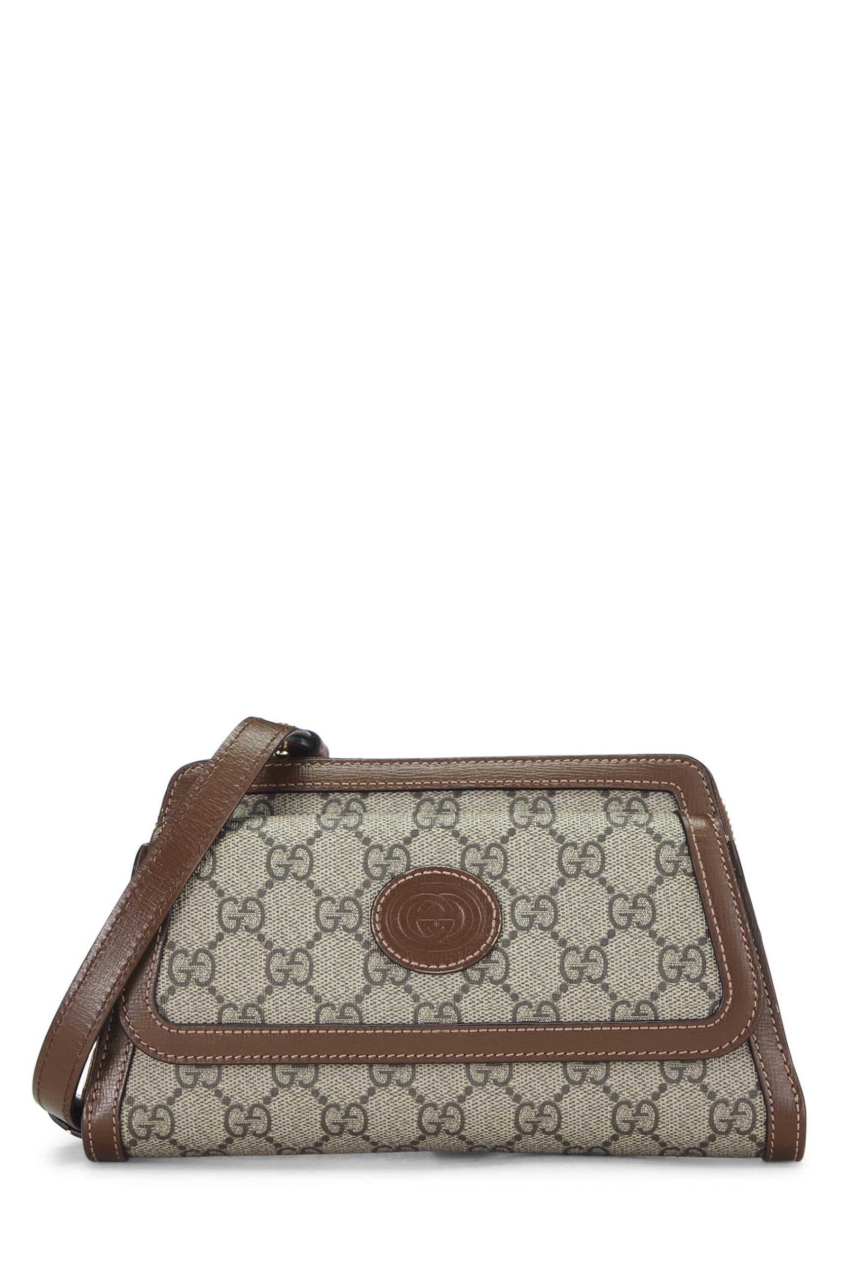 Gucci,  Gucci Supreme Canvas Crossbody Bag, Brown