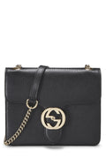 Gucci,  Black Leather Interlocking Crossbody Small, Black