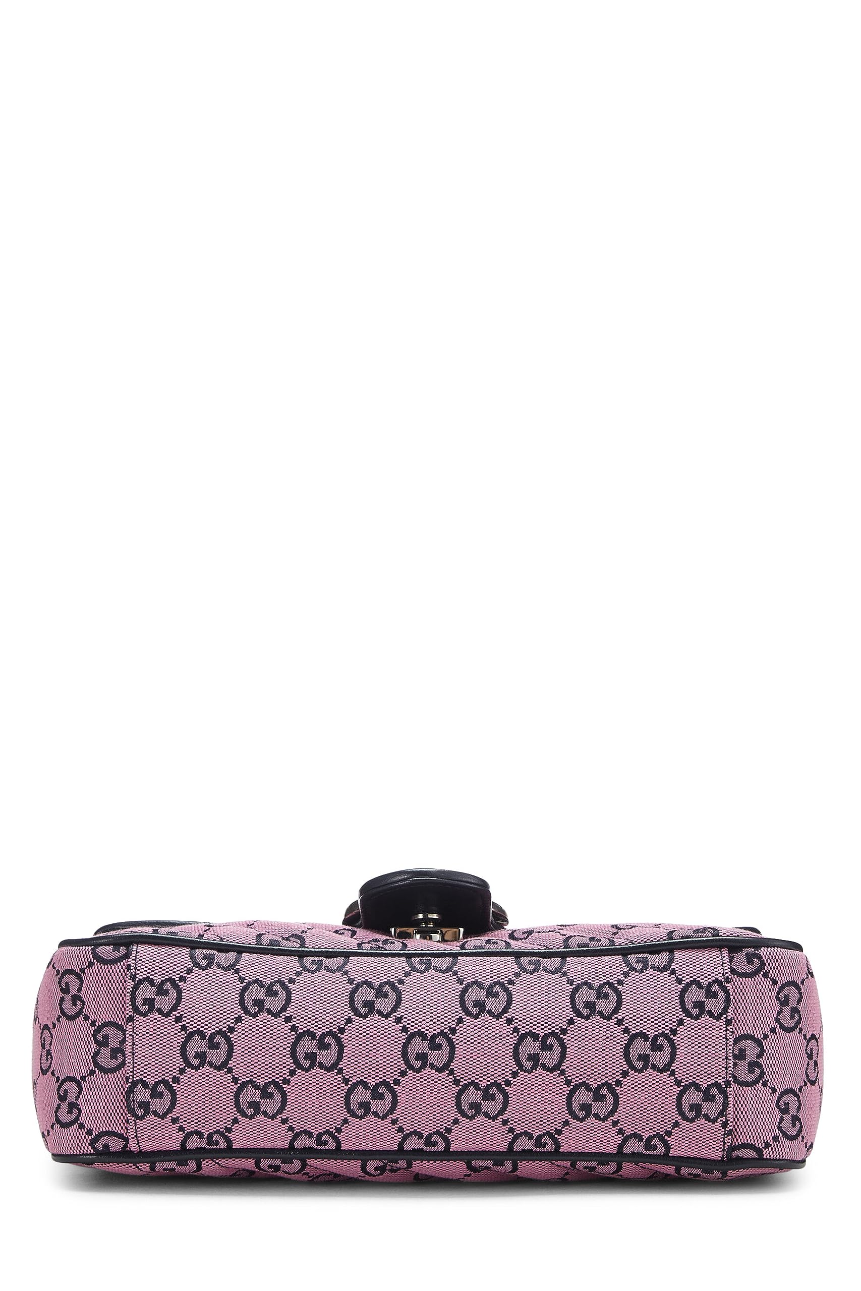 Gucci,  Pink Canvas GG Marmont Shoulder Bag Small, Pink