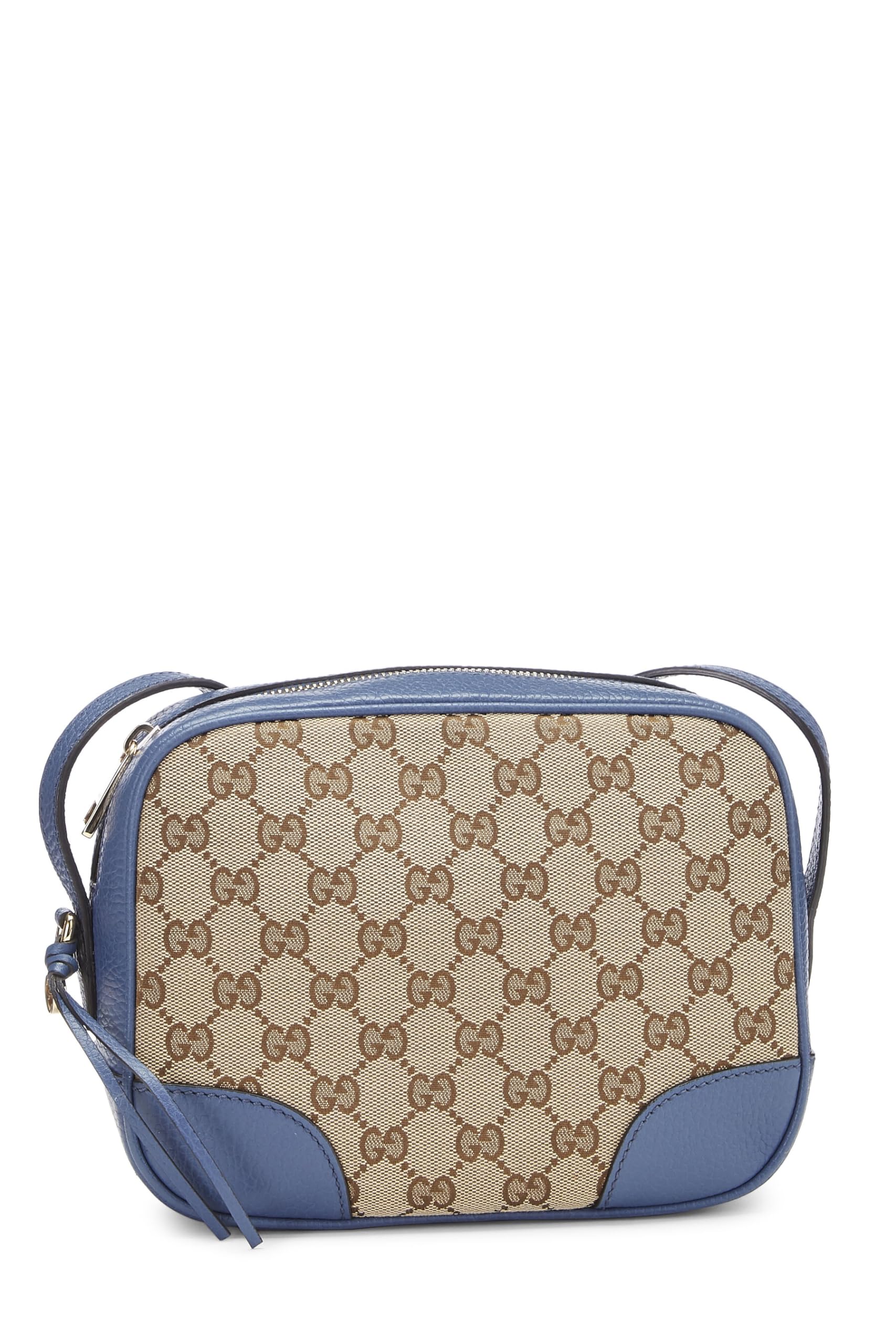 Gucci,  Blue Original Gucci Canvas Bree Crossbody, Blue