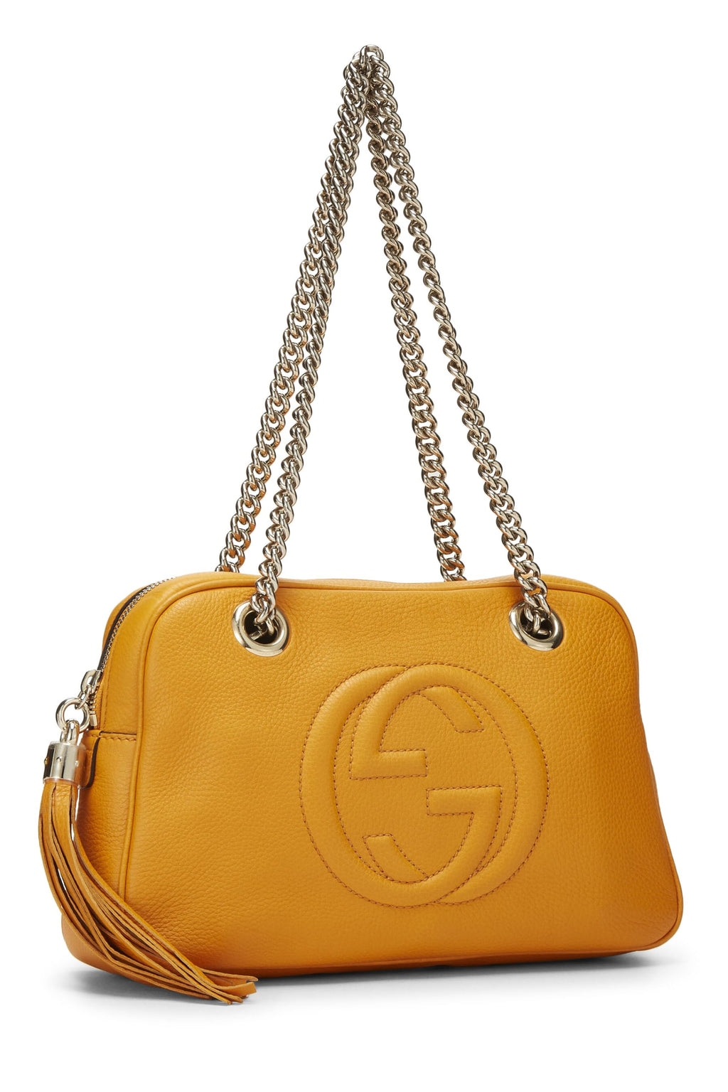 Gucci,  Orange Leather Soho Chain Shoulder Bag, Orange