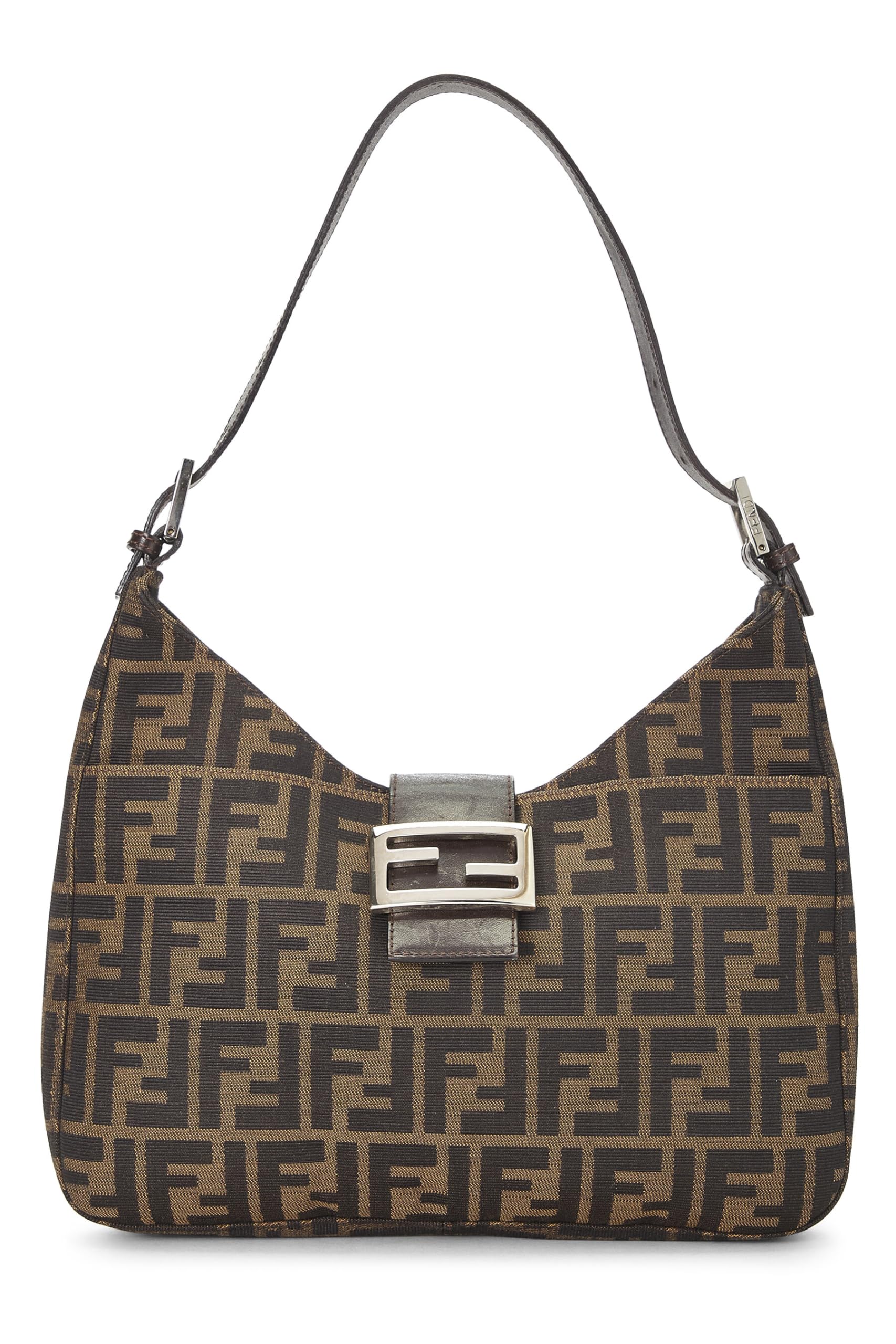 Fendi,  Brown Zucca Canvas Shoulder Bag, Brown