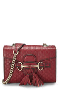 Gucci,  Red Microguccissima Leather Emily Chain Crossbody Bag, Red