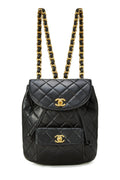 Chanel,  Black Quilted Lambskin 'CC' Classic Backpack Medium, Black