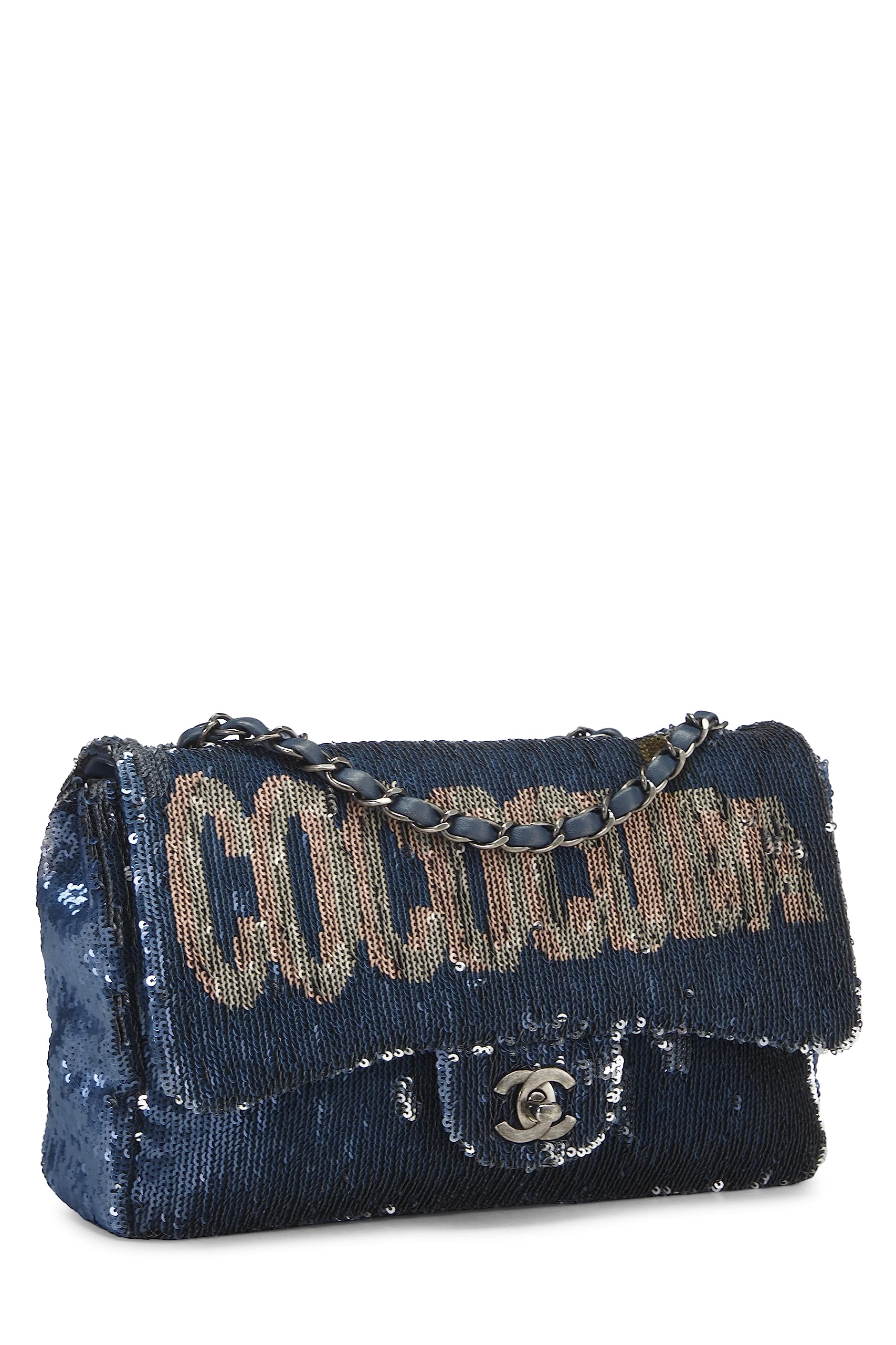 Chanel,  Paris-Cuba Navy Sequin Classic Flap Bag Medium, Navy